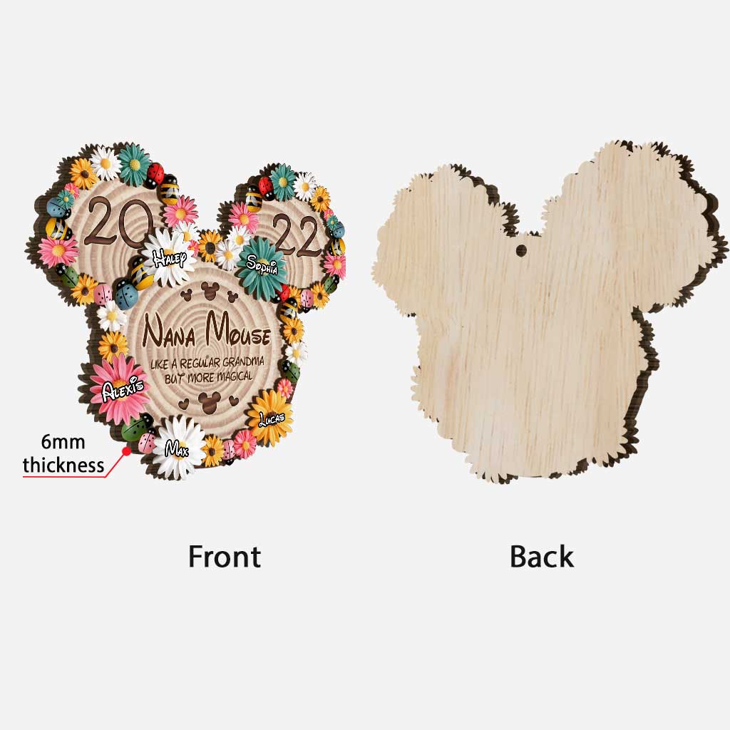 Personalized Layered Wood Ornament Magical Nana Mouse Gift for Grandma Layered Wood Ornament GradoCreations