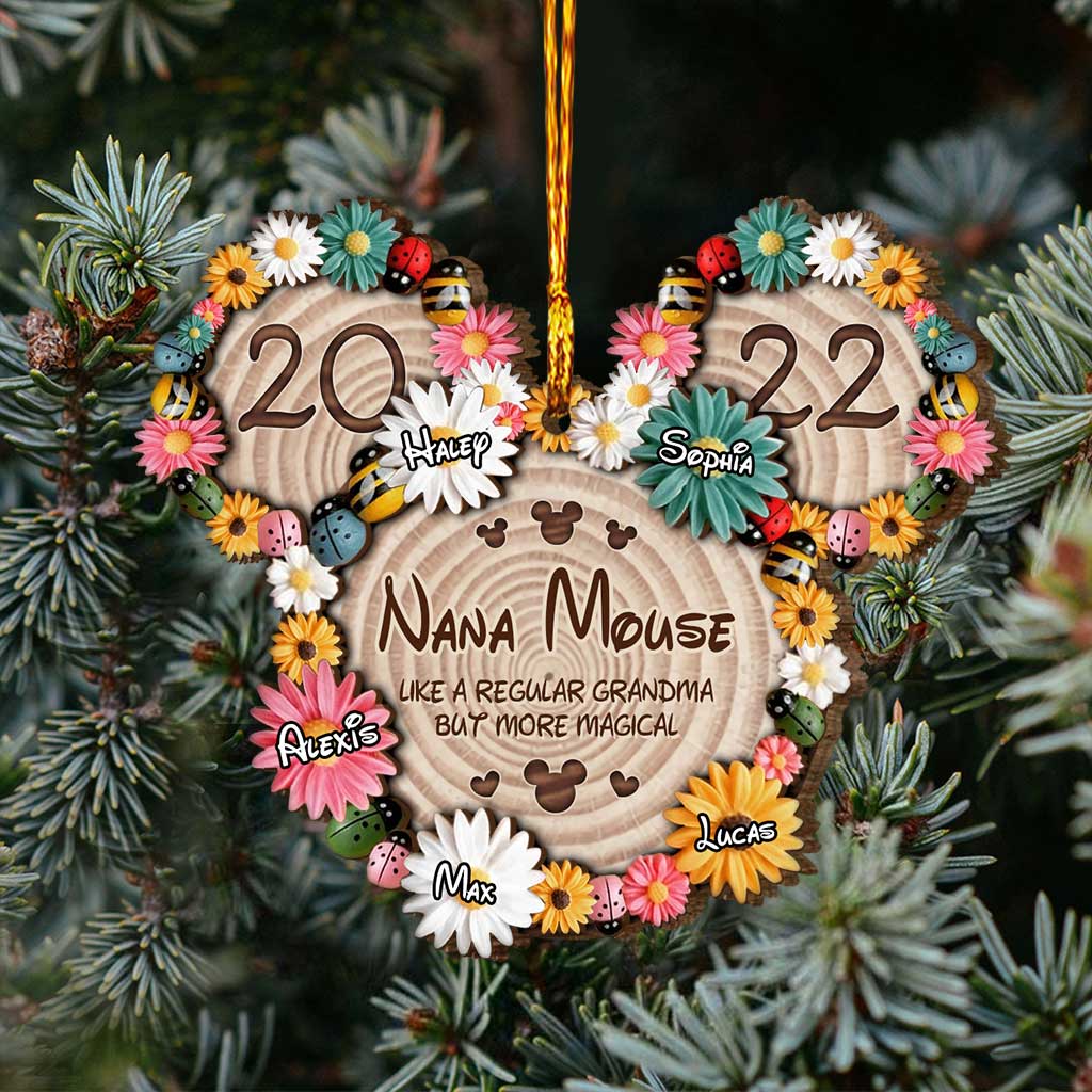 Personalized Layered Wood Ornament Magical Nana Mouse Gift for Grandma Layered Wood Ornament GradoCreations