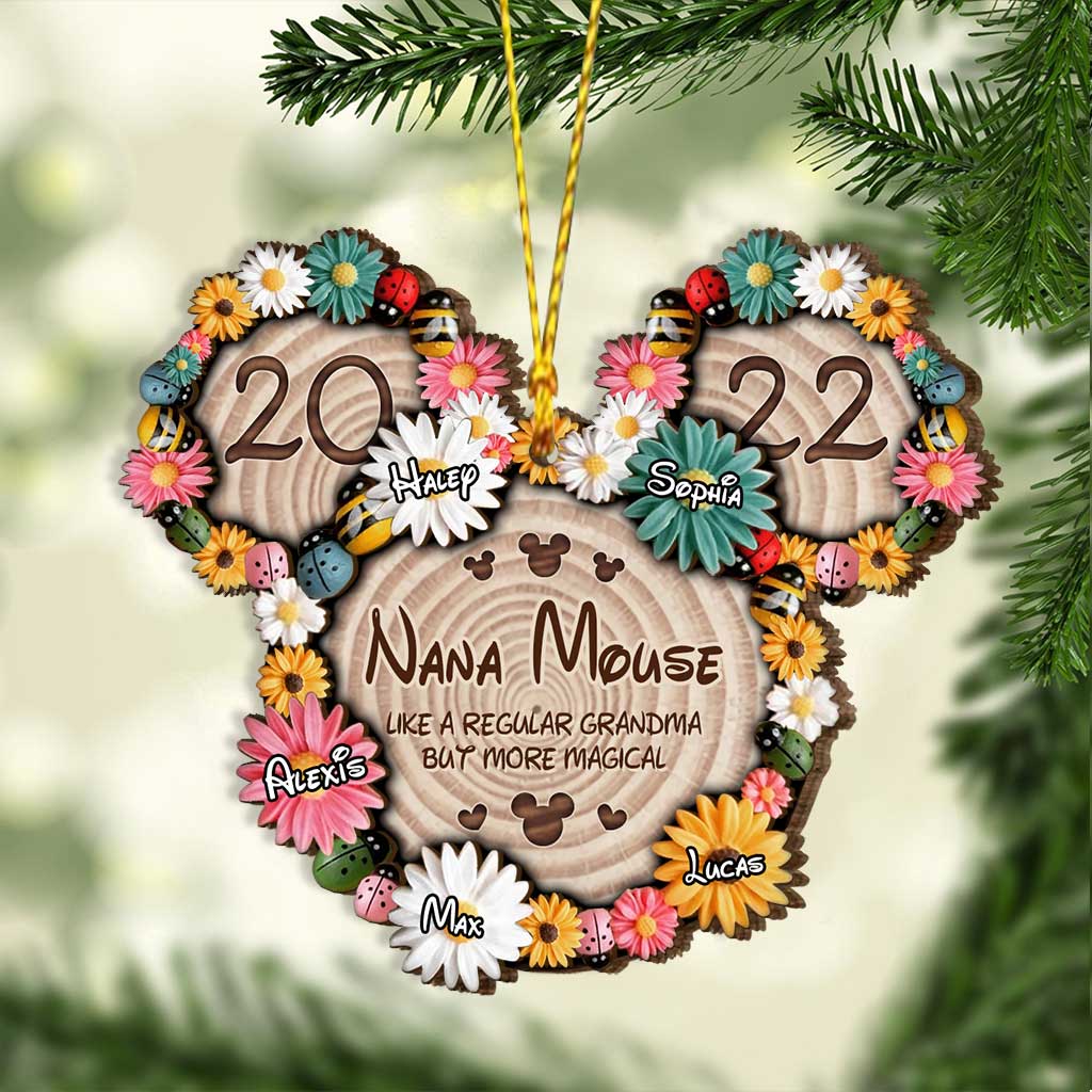 Personalized Layered Wood Ornament Magical Nana Mouse Gift for Grandma Layered Wood Ornament GradoCreations