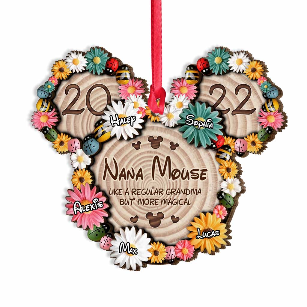 Personalized Layered Wood Ornament Magical Nana Mouse Gift for Grandma Layered Wood Ornament GradoCreations