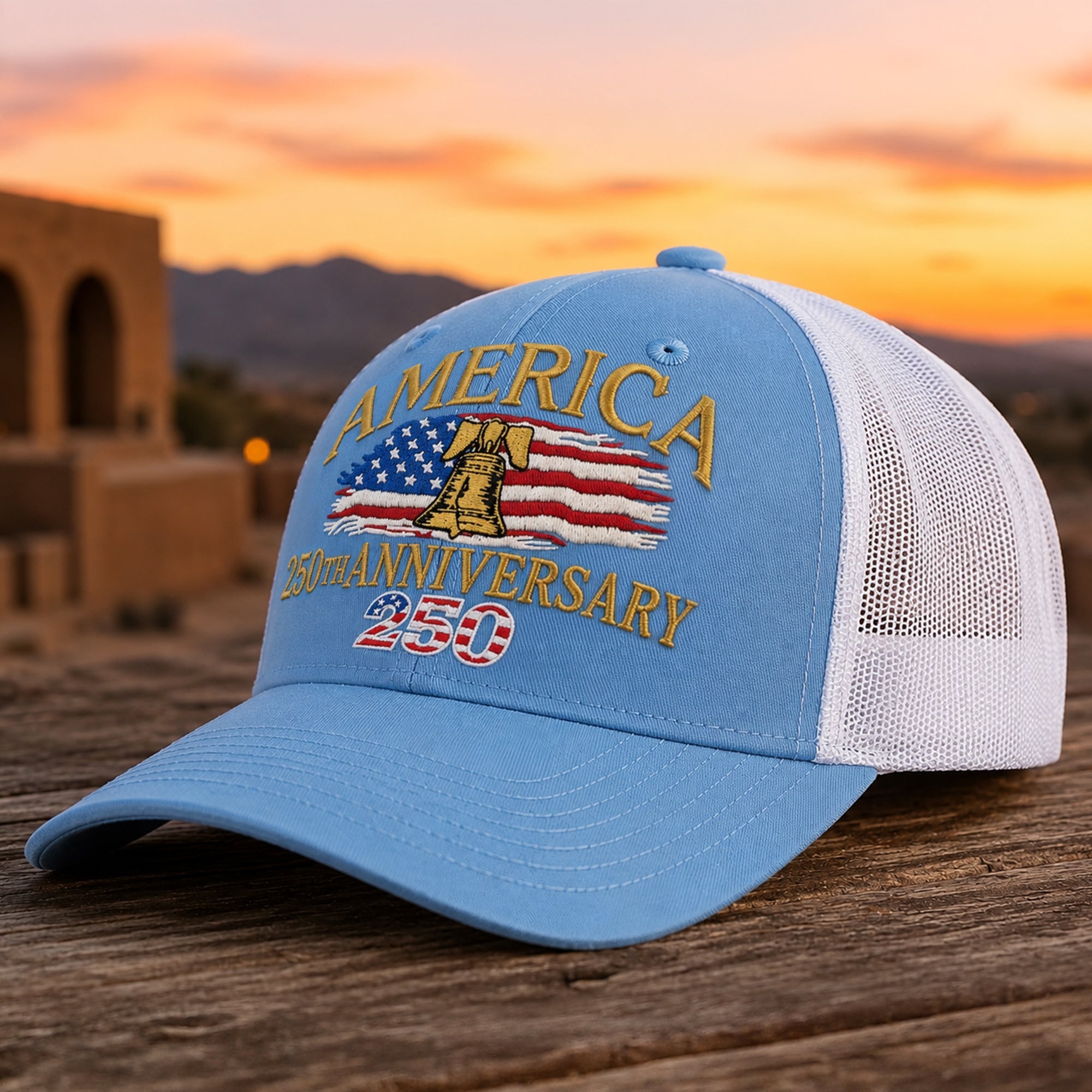 Personalized 250th Anniversary Trucker Hat Custom Name Gift HN590 - Embroidered Trucker Hat fix GradoCreations