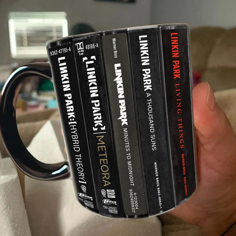 Linkin Park Cassette Collection Accent Mug Ceramic Gift for Music Lovers GradoCreations