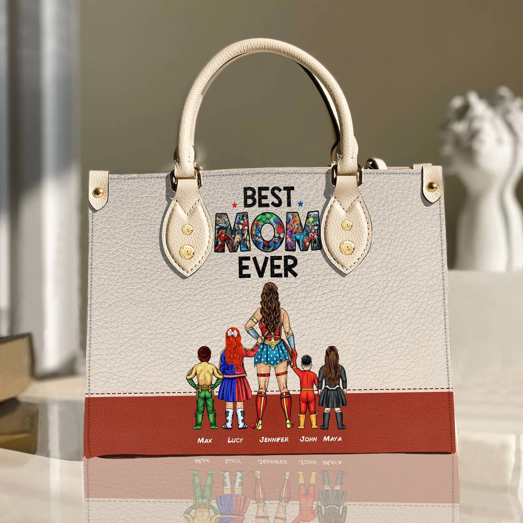 Personalized Super Hero Mom Purse Leather Bag Gift for Mom