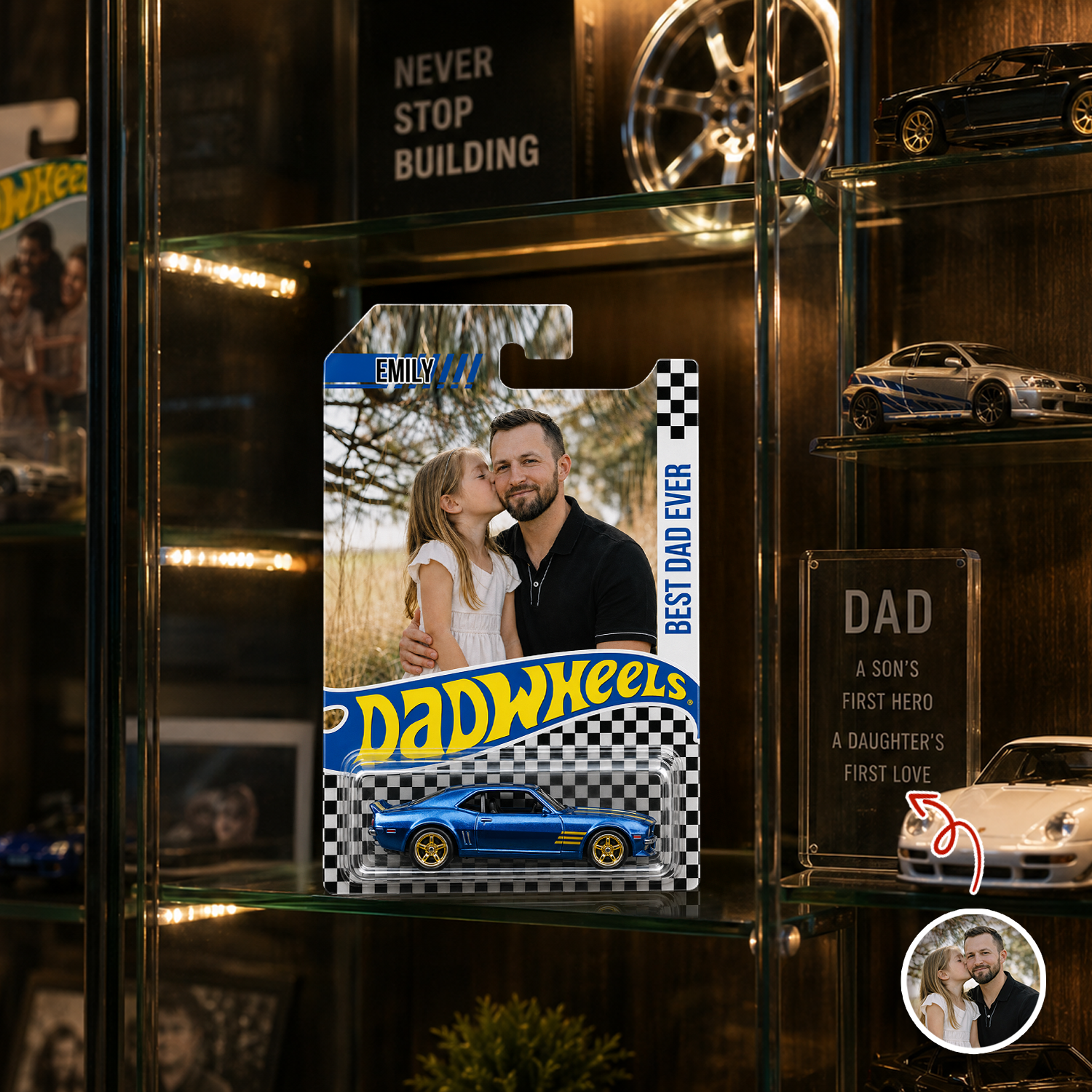 Personalized Photo Hot Wheels Car Gift for Dad Father's Day HN590 - Hot Wheels GradoCreations