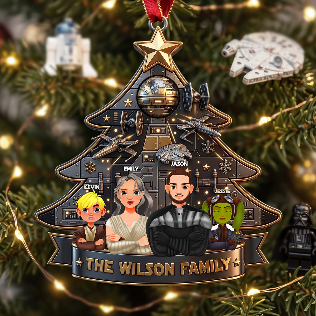 Personalized Space Mission Family Tree Acrylic Ornament Gift for Family Ornament GradoCreations