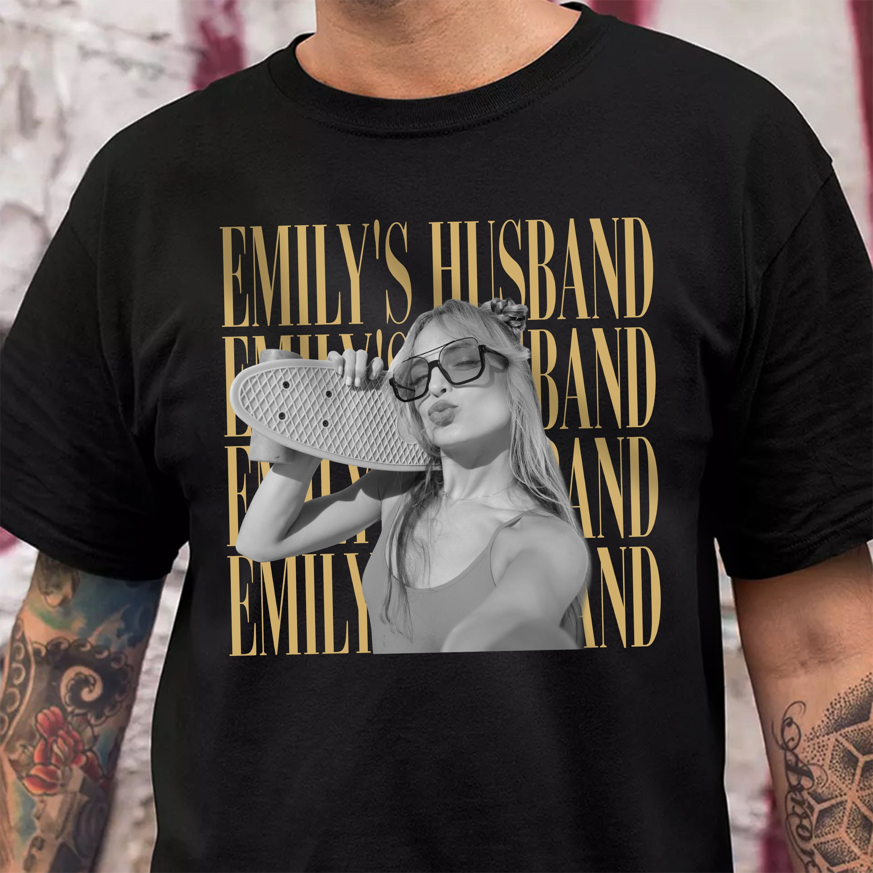 Personalized Vintage Photo T-Shirt Custom Gift for Wife/Husband Anniversary HN590 - Tshirt GradoCreations