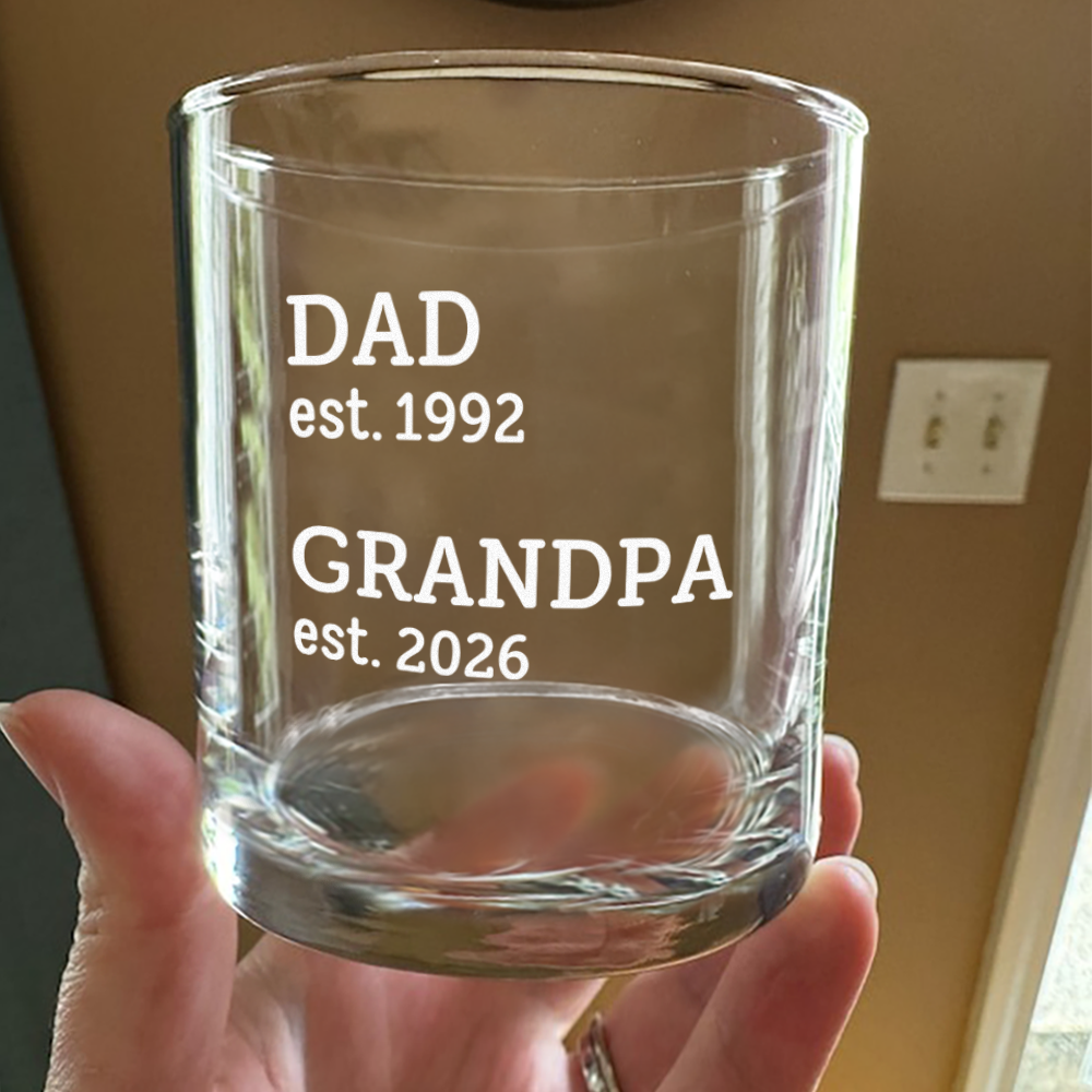 Personalized Whiskey Glass Custom Dad Gift for Father's Day HN590 - Print Rock Glass GradoCreations