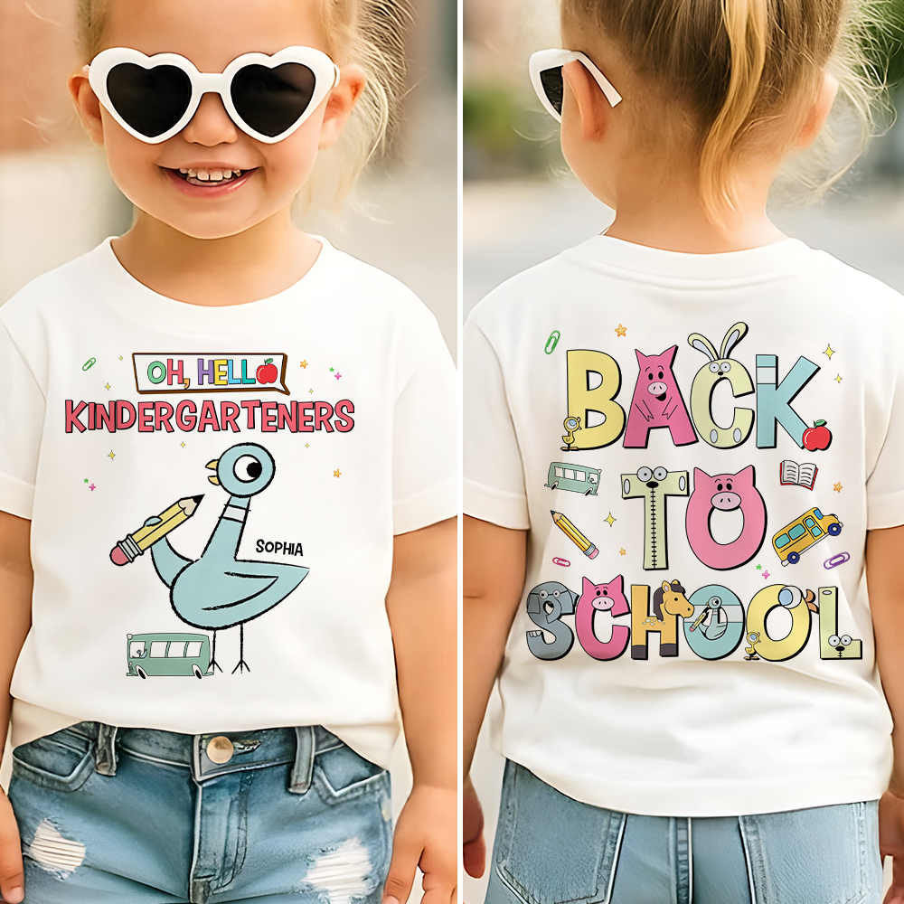 Personalized Kids Back to School Shirt with Name | Cute Gift Cotton Apparel GradoCreations