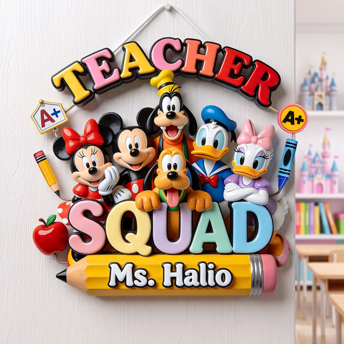 Personalized Teacher Squad Wooden Sign Custom Name Gift Wood Sign GradoCreations