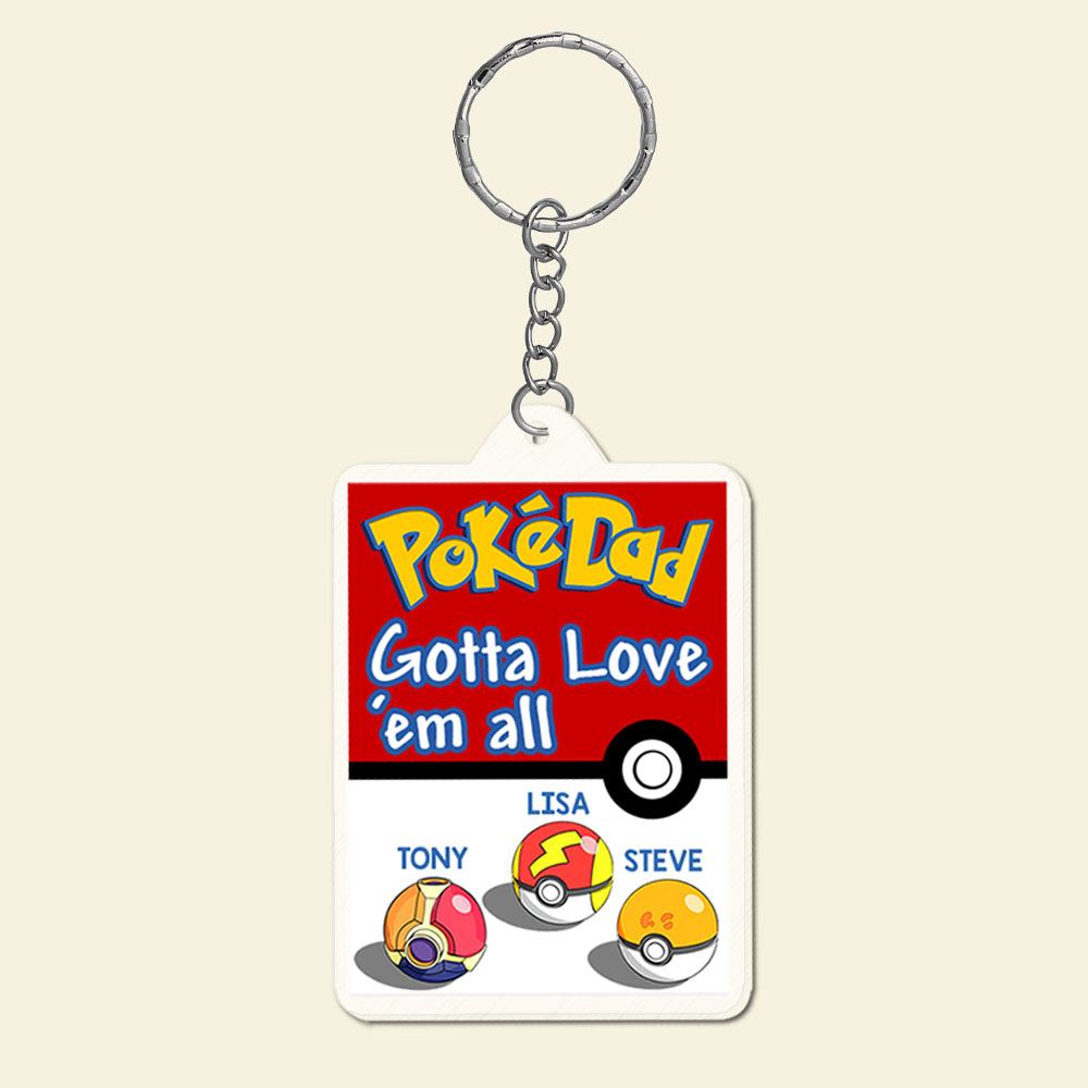 Personalized Acrylic Keychain for Dad - Father's Day Gift - Cartoon Family Style