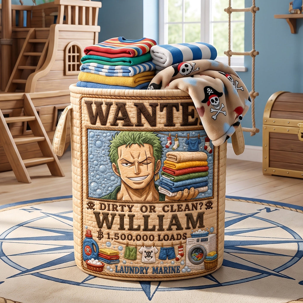 Personalized Quilted Laundry Basket with Custom Print for Kids Quilted Laundry Basket GradoCreations