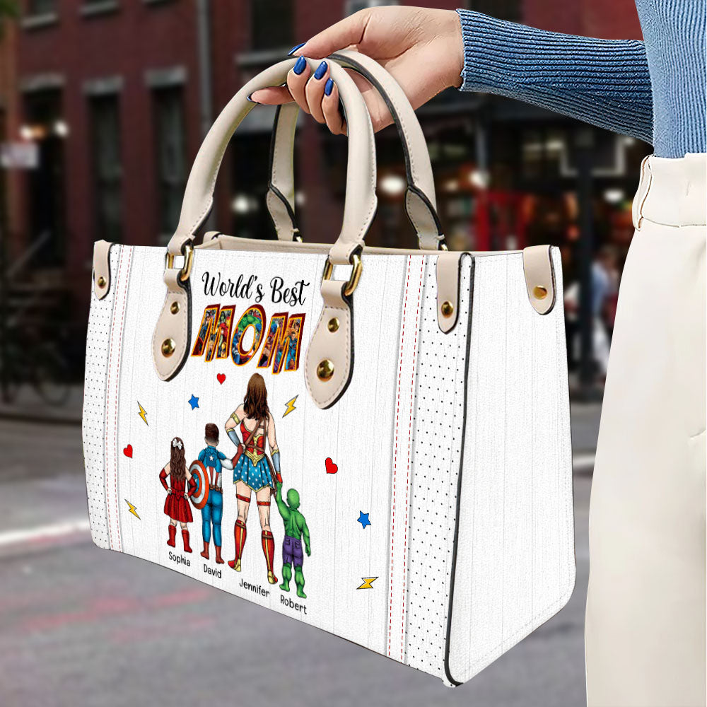 Personalized Super Hero Leather Bag Unique Gift for Mom