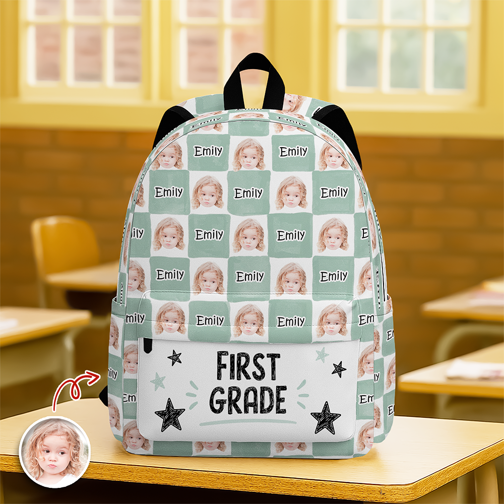 Personalized Photo Backpack Custom Name Gift for Kids HN590 - Printed Backpack GradoCreations