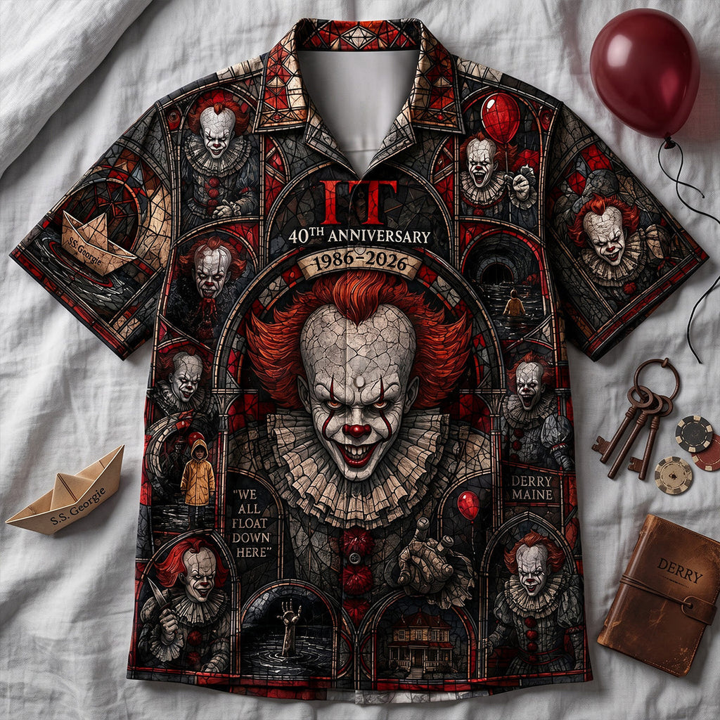 Personalized Hawaiian Shirt for Horror Lovers - IT Movie Theme Gift Hawaiian Shirt GradoCreations