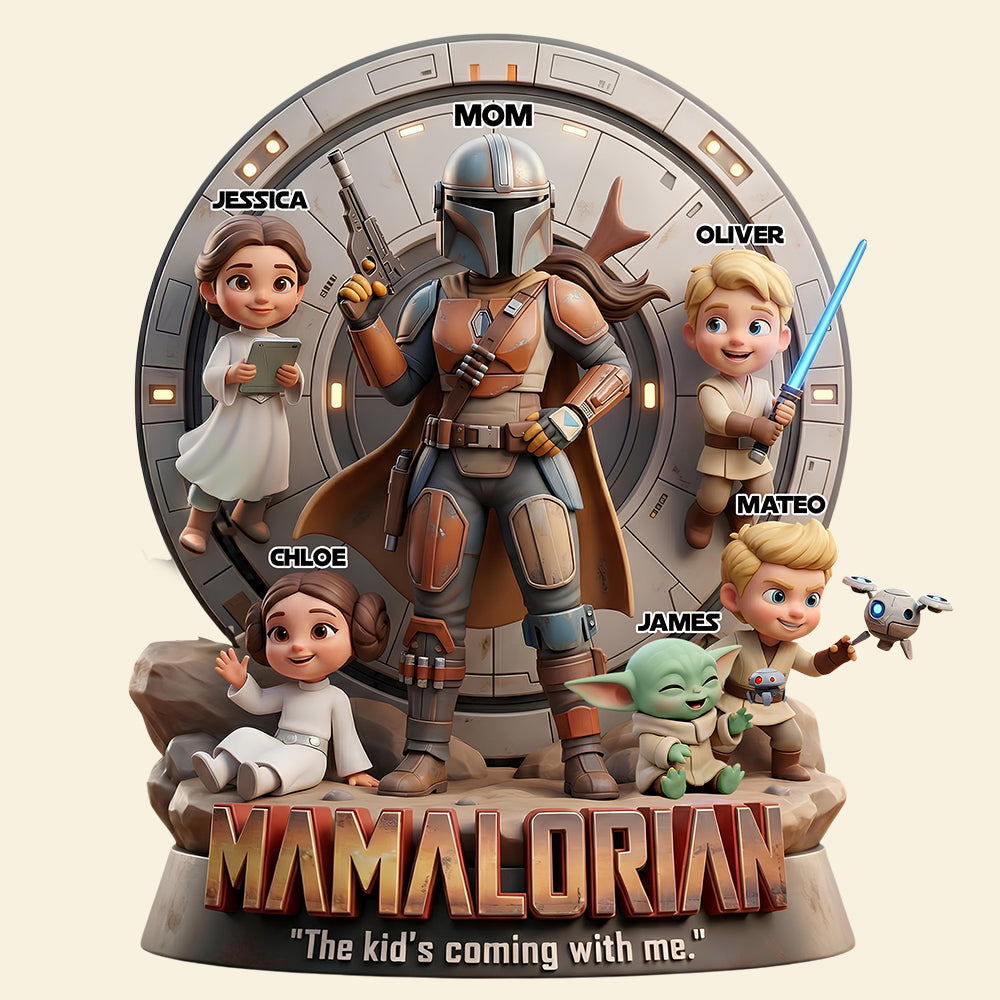 Personalized Galaxy Star Warrior Acrylic Plaque for Mom - Custom Gift for Movie Fans
