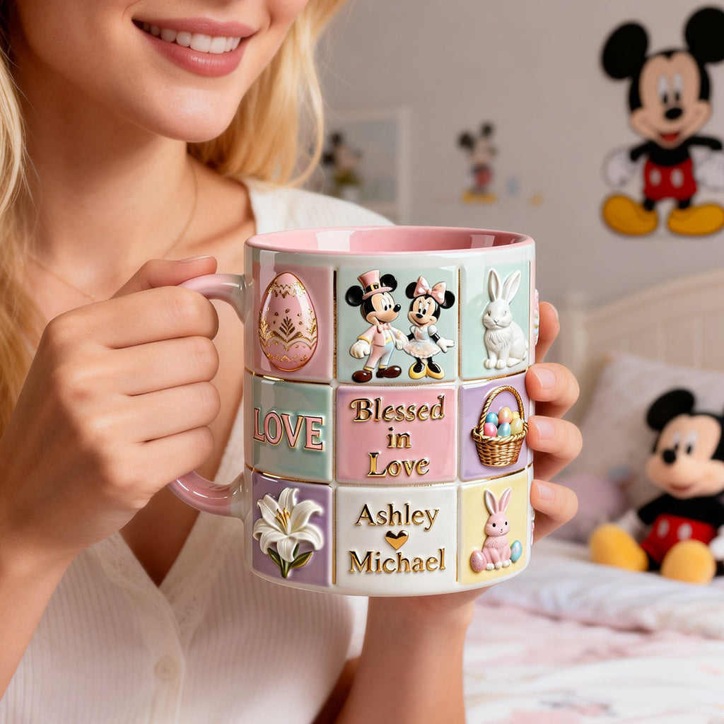Personalized Blessed in Love Mug for Couples Easter Gift