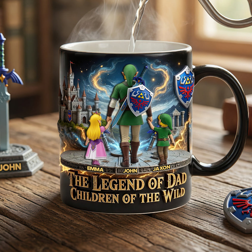 Personalized Legend Of Dad Coffee Mug Custom Family Names Gift for Father's Day