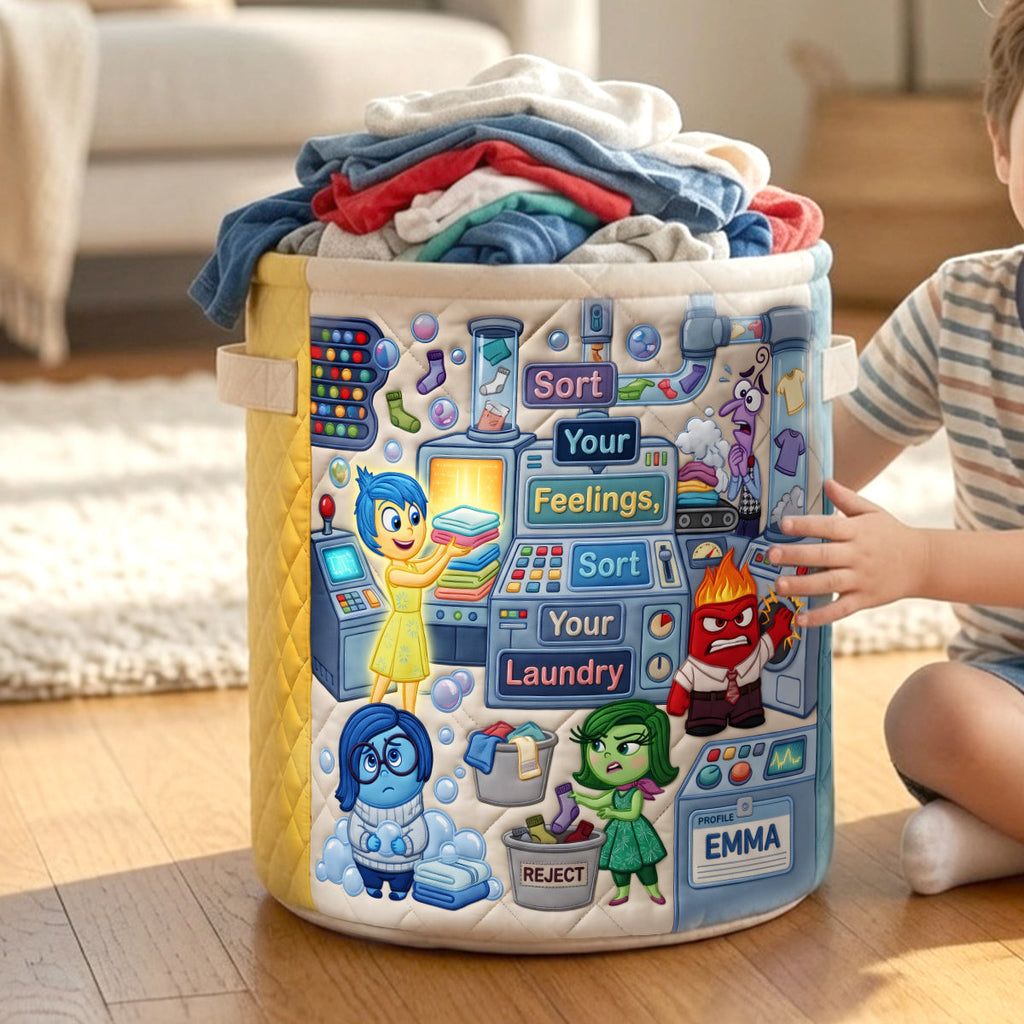 Personalized Quilted Laundry Basket Custom Design for Mom Gift Quilted Laundry Basket GradoCreations