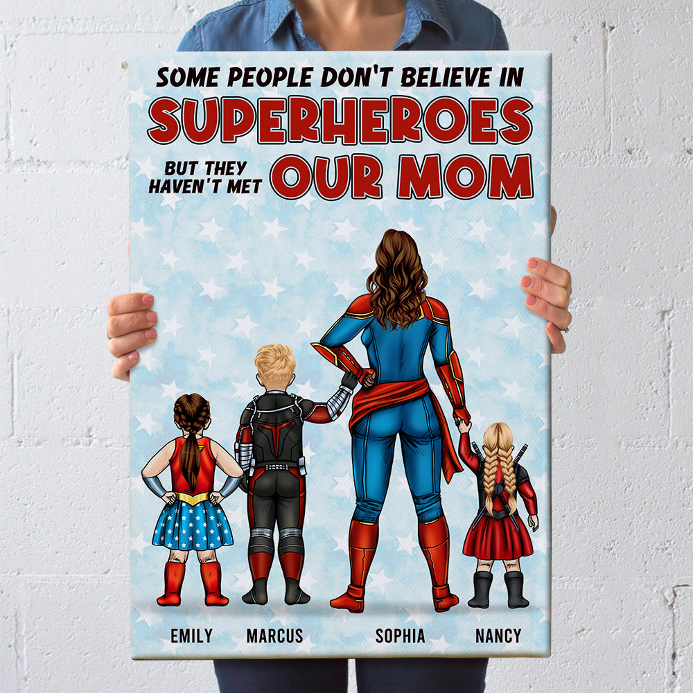 Personalized Mom Canvas Poster Superhero Gift for Mother's Day