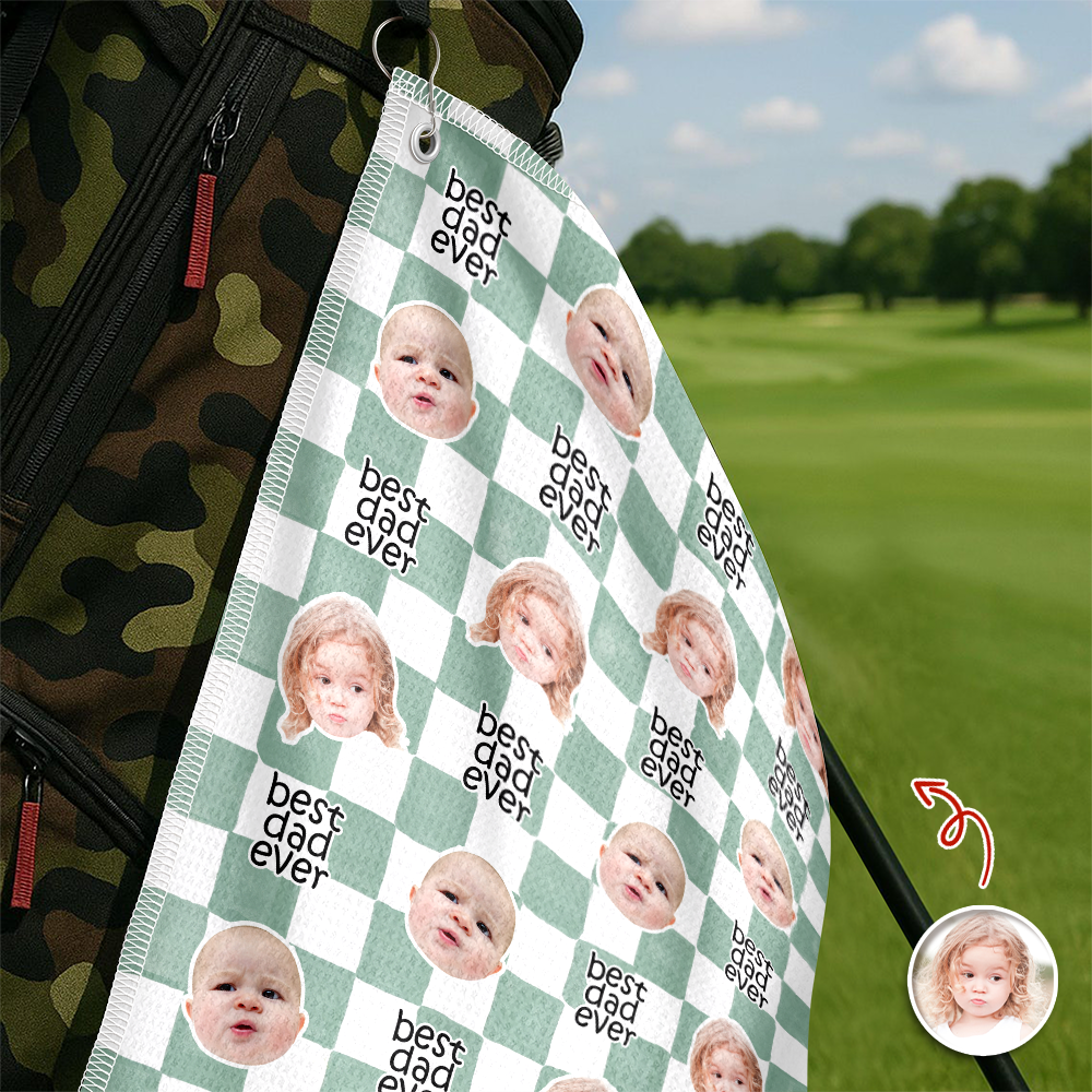 Personalized Golf Towel Custom Baby Face Gift for Dad HN590 - Golf Towel GradoCreations