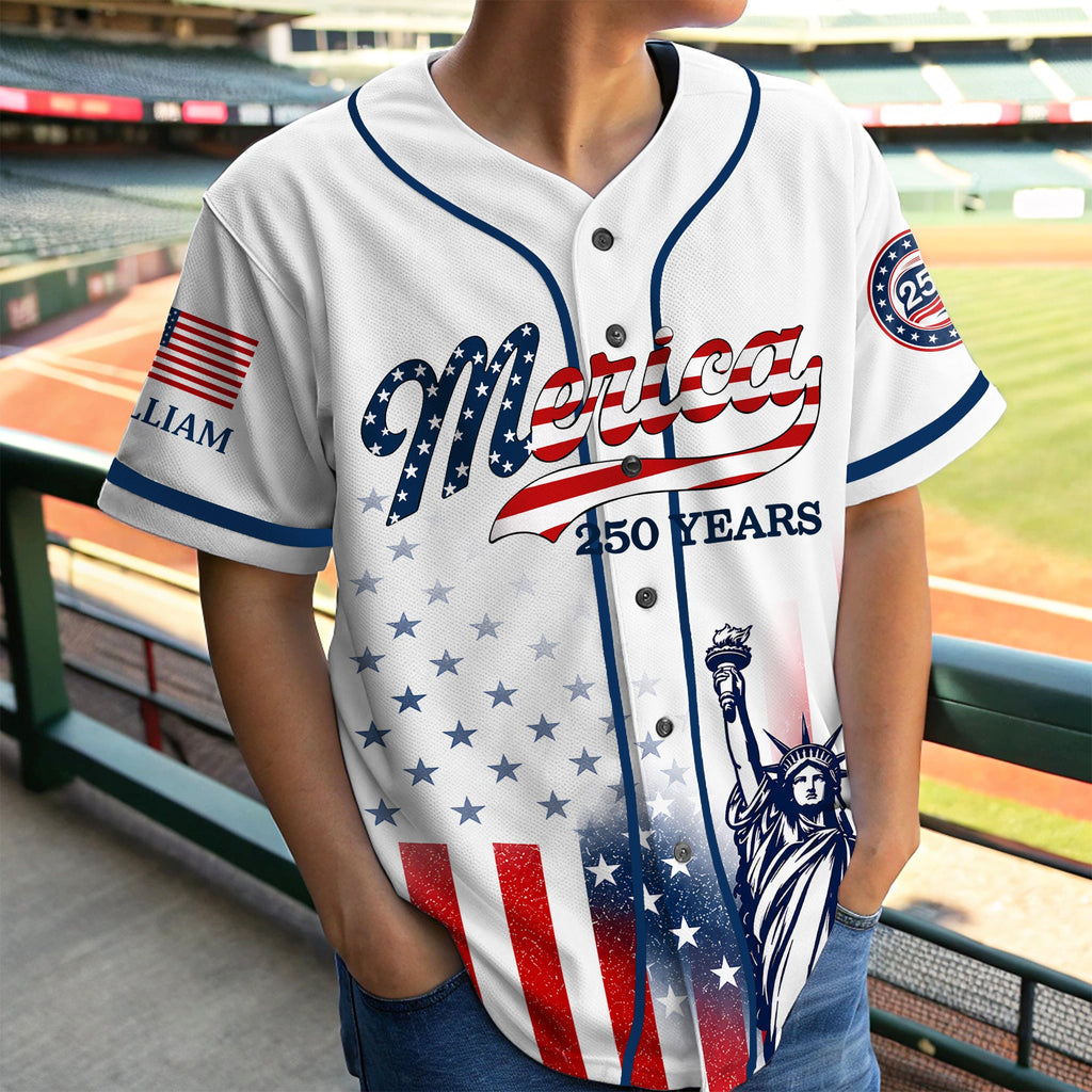 Personalized USA 250th Anniversary Jersey Baseball Shirt Gift Jersey Baseball Shirt GradoCreations