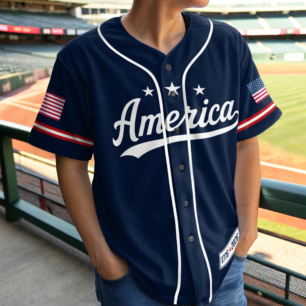Personalized 250 Years of Freedom Baseball Jersey Custom Name Gift Jersey Baseball Shirt GradoCreations