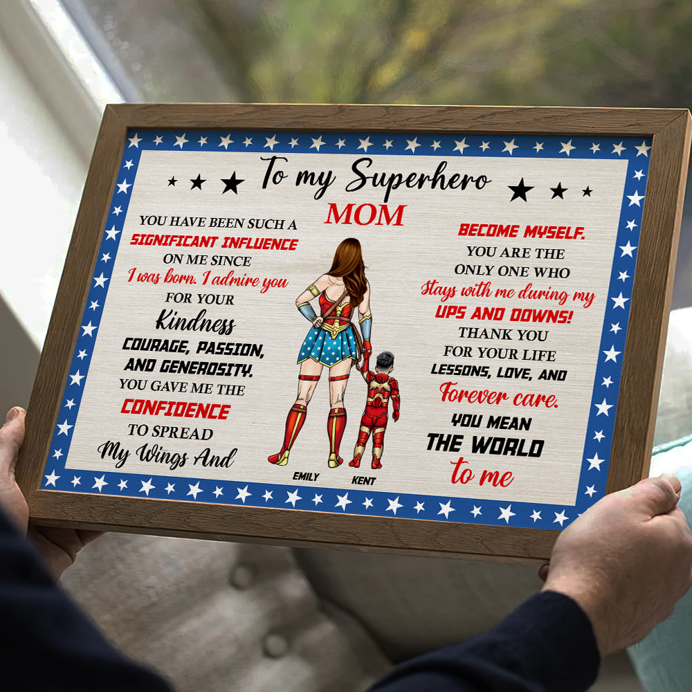 Personalized Canvas Poster for Mom Superhero Gift | Mother's Day