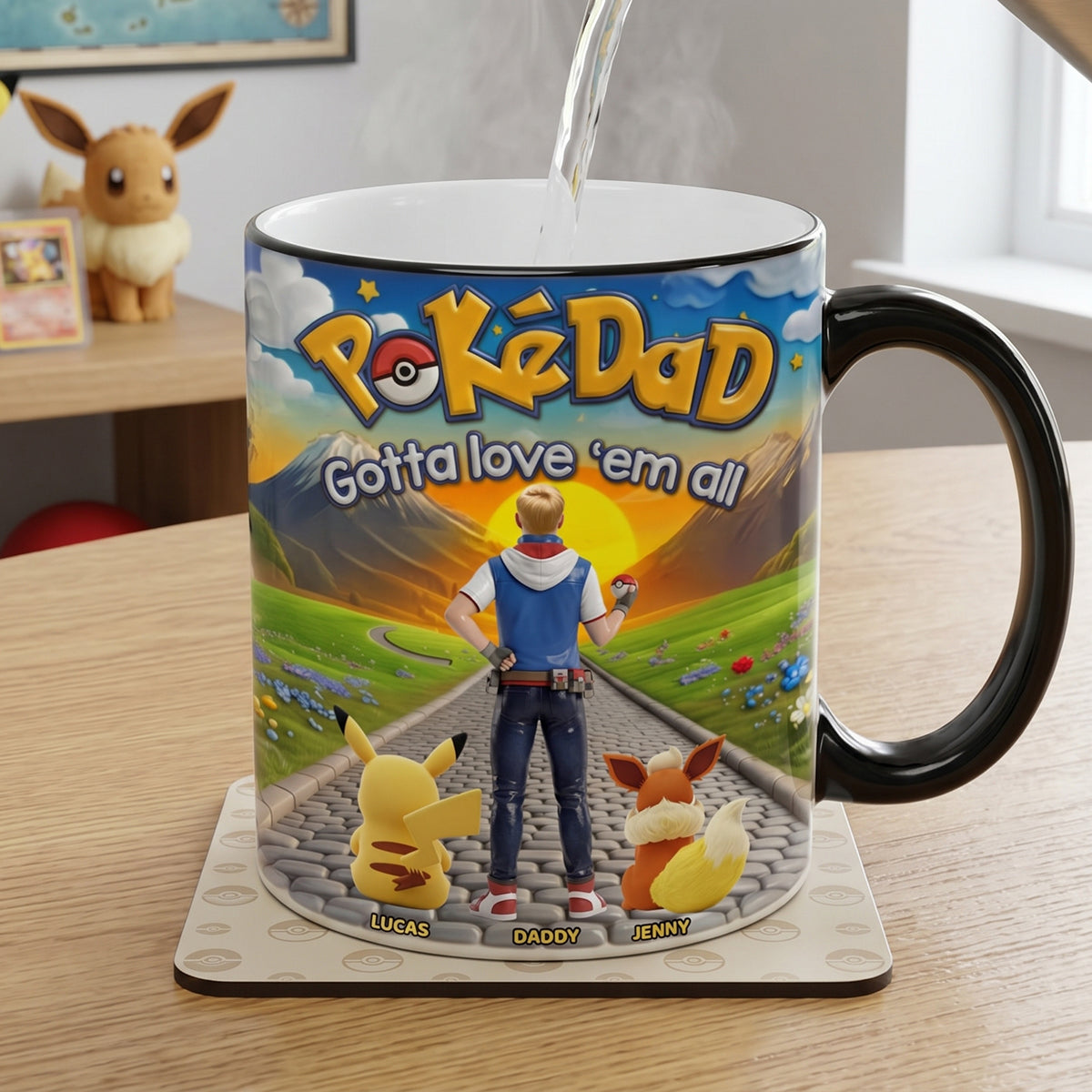 Personalized Color Changing Mug for Dad with PokéDad Design