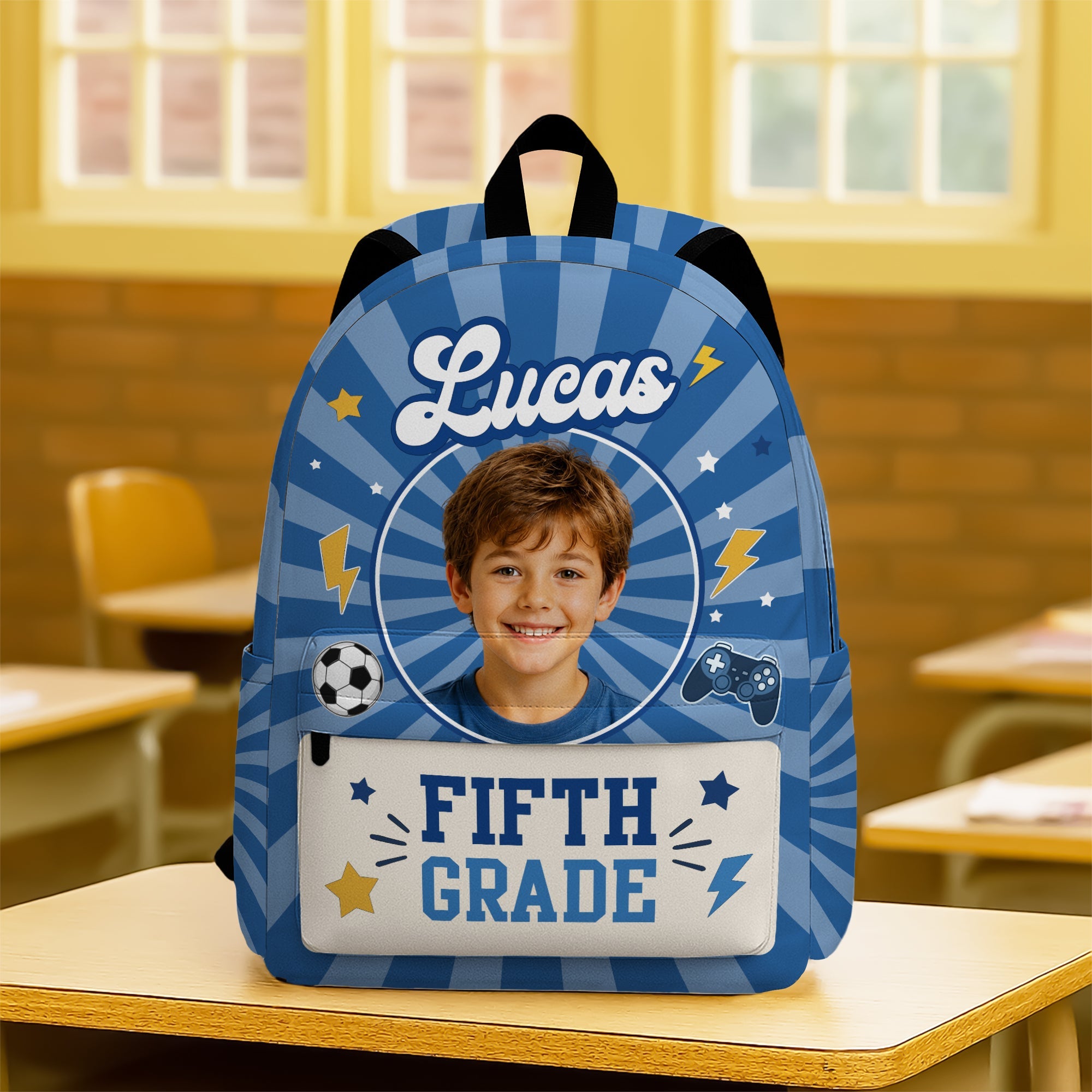 Personalized Photo Kids Backpack Custom Gift for Boys and Girls HN590 - Printed Backpack GradoCreations