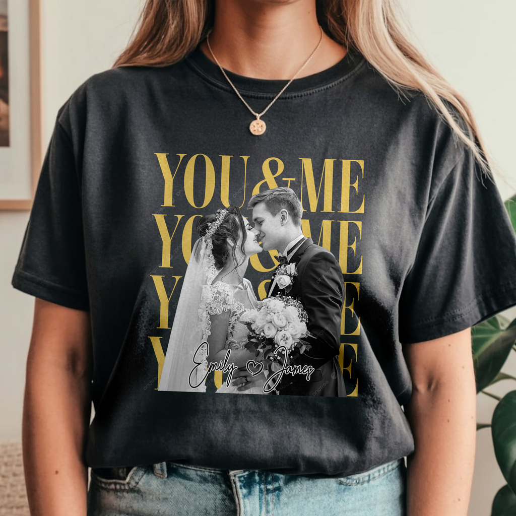 Personalized Vintage Photo Couple Comfort Shirt Custom Gift Comfort Shirt GradoCreations