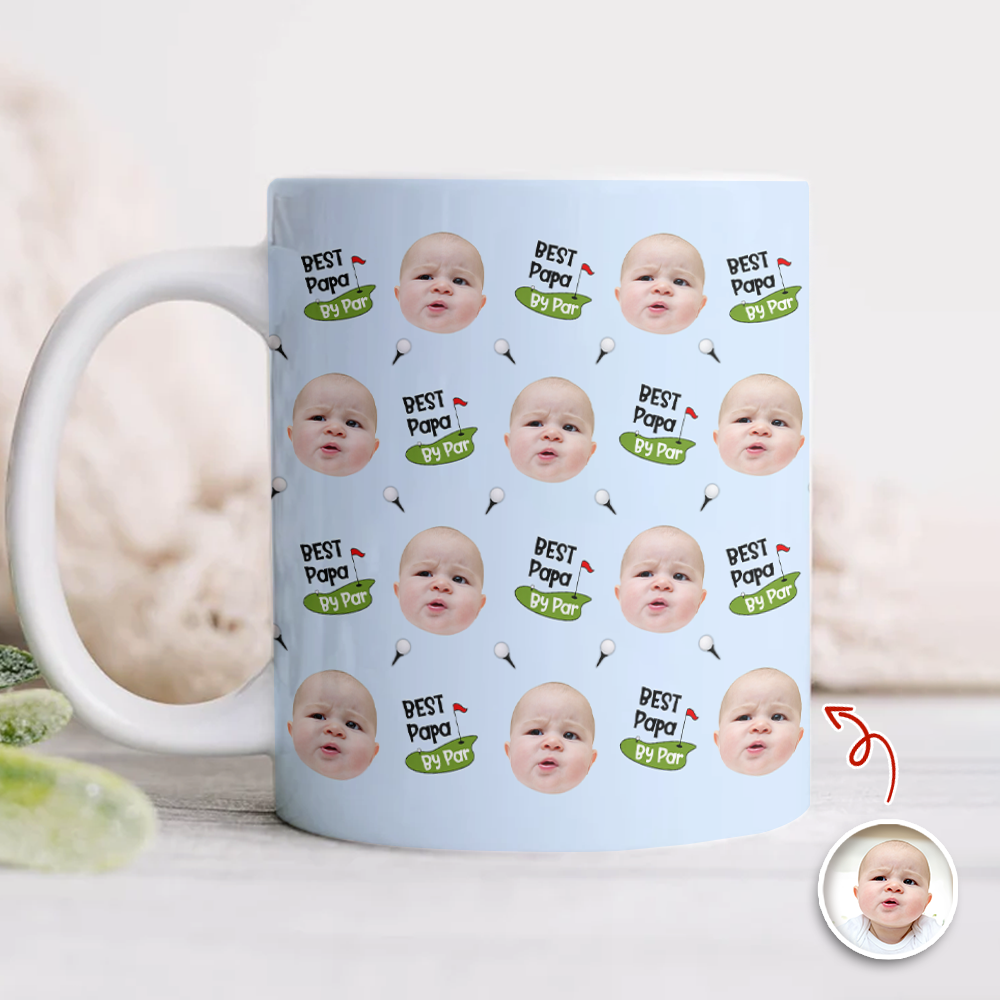 Personalized Photo Mug Best Dad Ever Gift for Father's Day HN590 - edge to edge mug GradoCreations