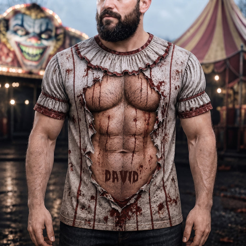 Custom Funny Muscle Horror Clown AOP T-Shirt Costume for Men AOP Tshirt GradoCreations