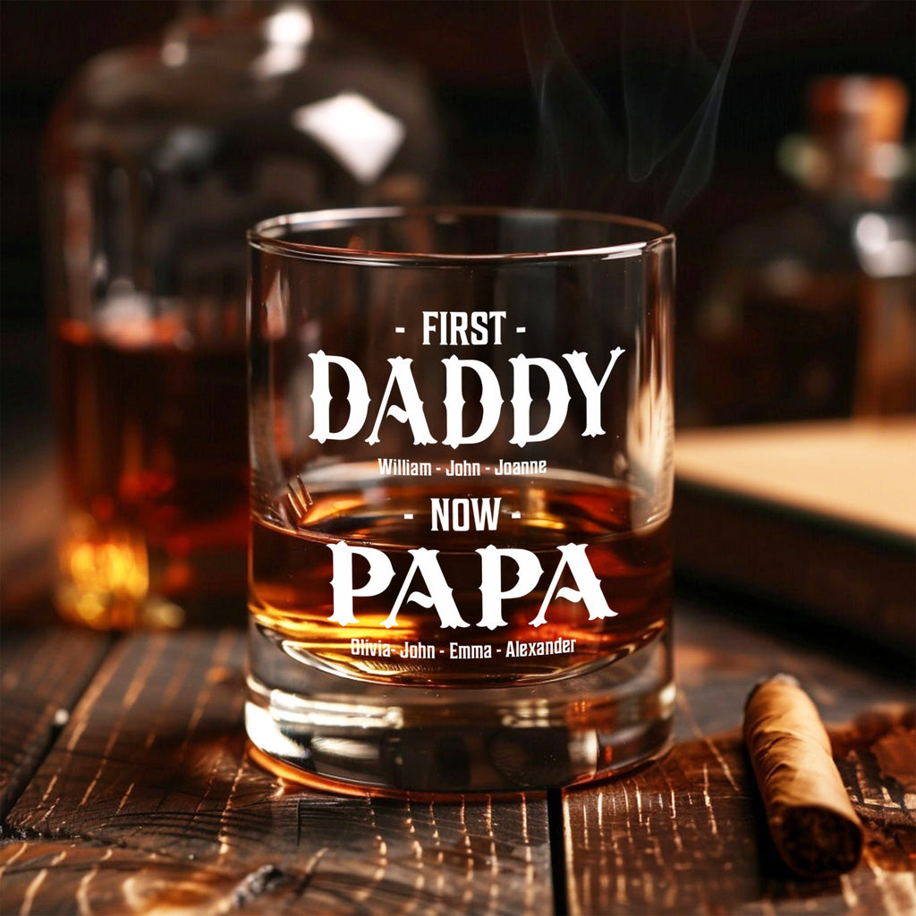 Personalized Whiskey Glass Gift for Dad and Grandpa - Father’s Day HN590 - Print Rock Glass GradoCreations
