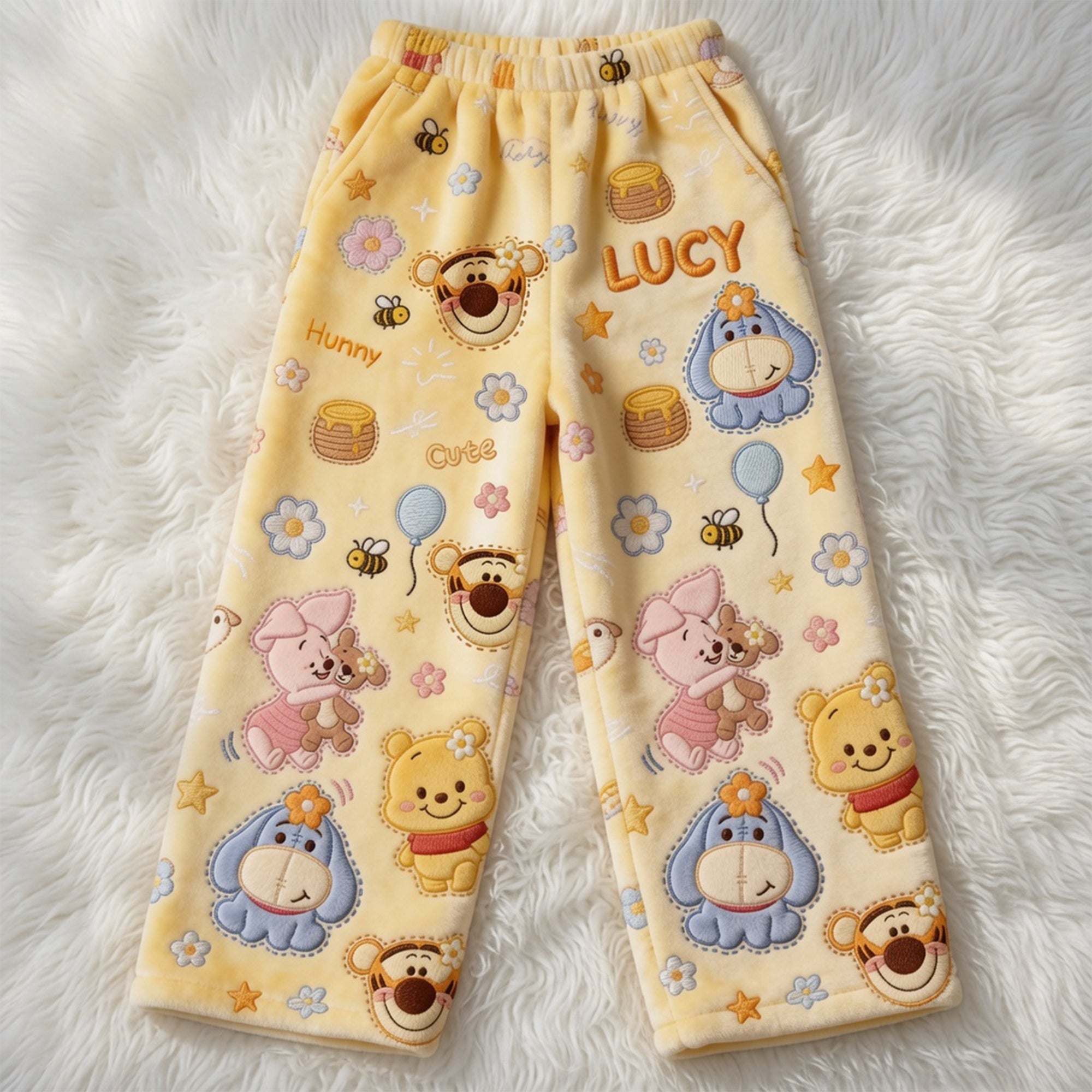 Personalized Pajama Pants with Honey Bear for Movie Fans - Anniversary Gift