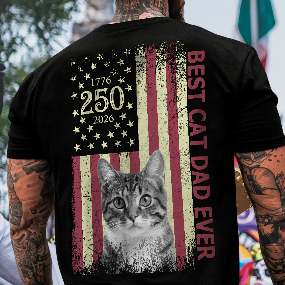 Personalized Dog Dad Shirt Custom Photo 4th of July Gift HN590 - Tshirt Back GradoCreations
