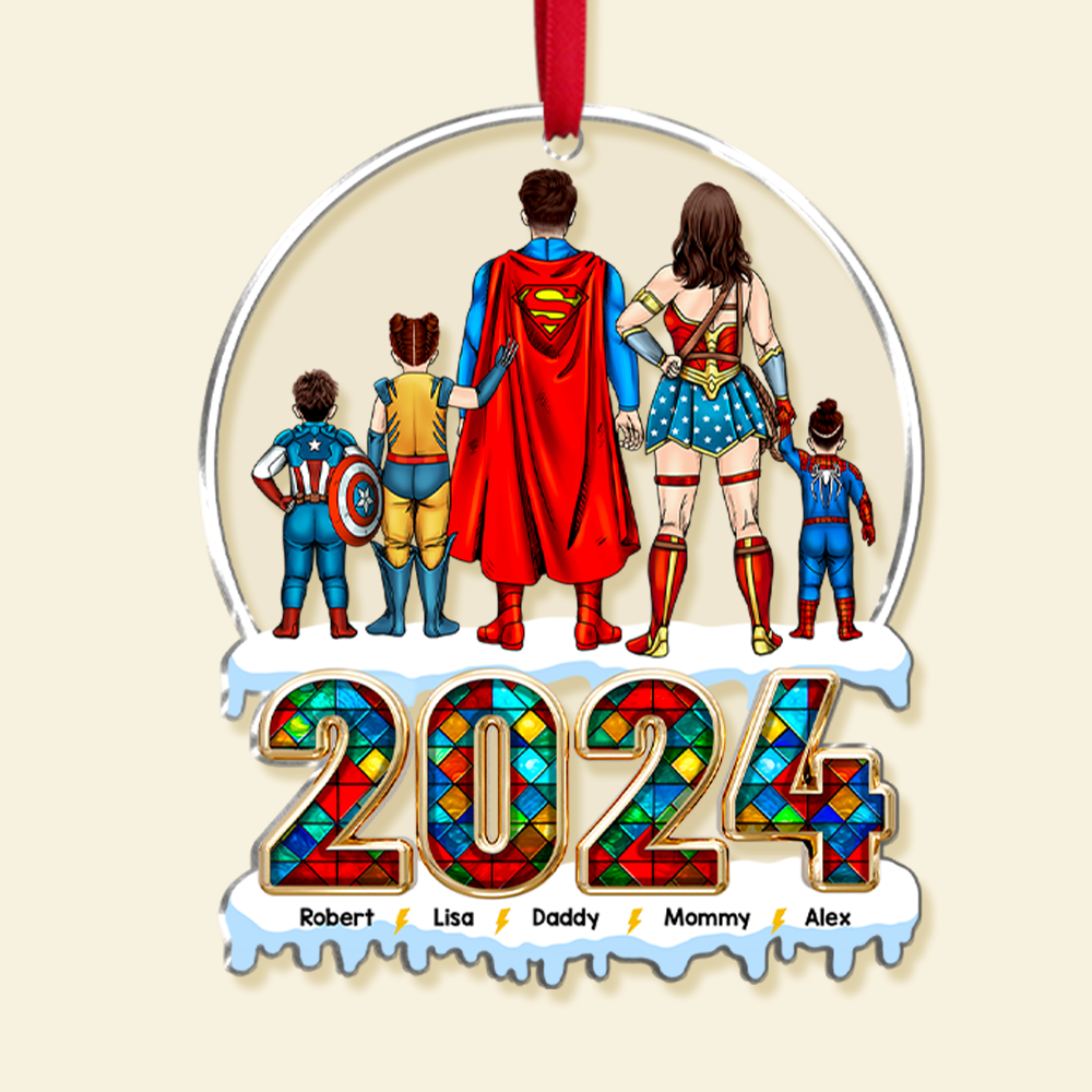 Personalized Family Acrylic Ornament Custom Names Holiday Gift