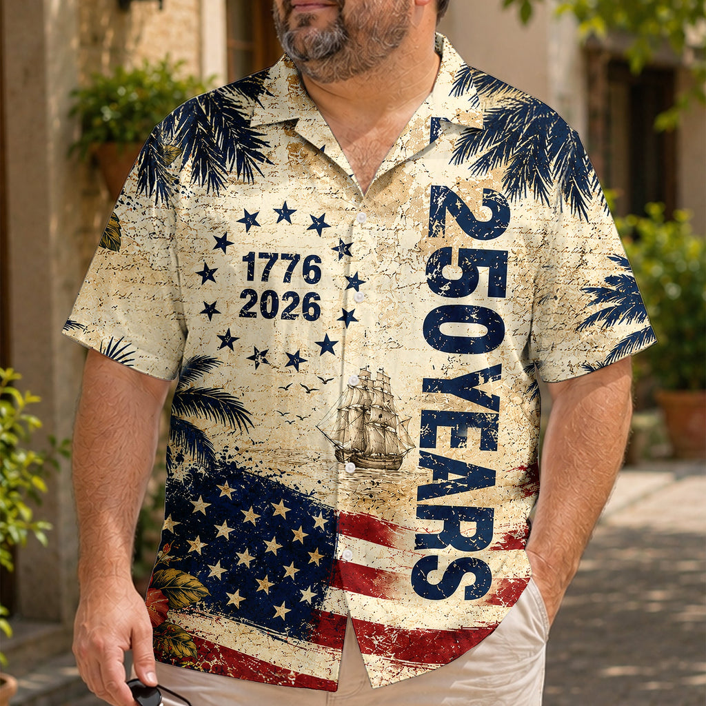 Personalized 250 Years Freedom Hawaiian Shirt Patriotic Gift HN590 - AOP Hawai Shirt GradoCreations