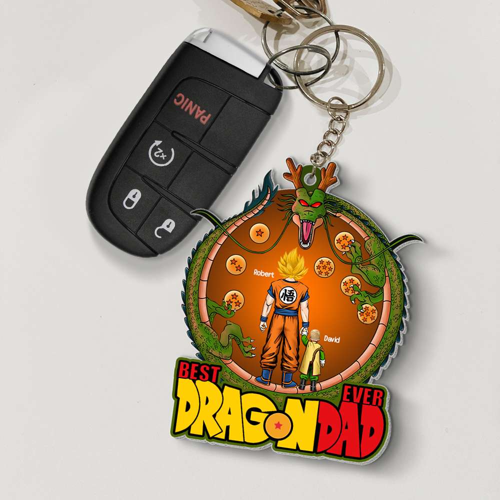 Personalized Acrylic Keychain Best Dragon Dad Gift for Dad