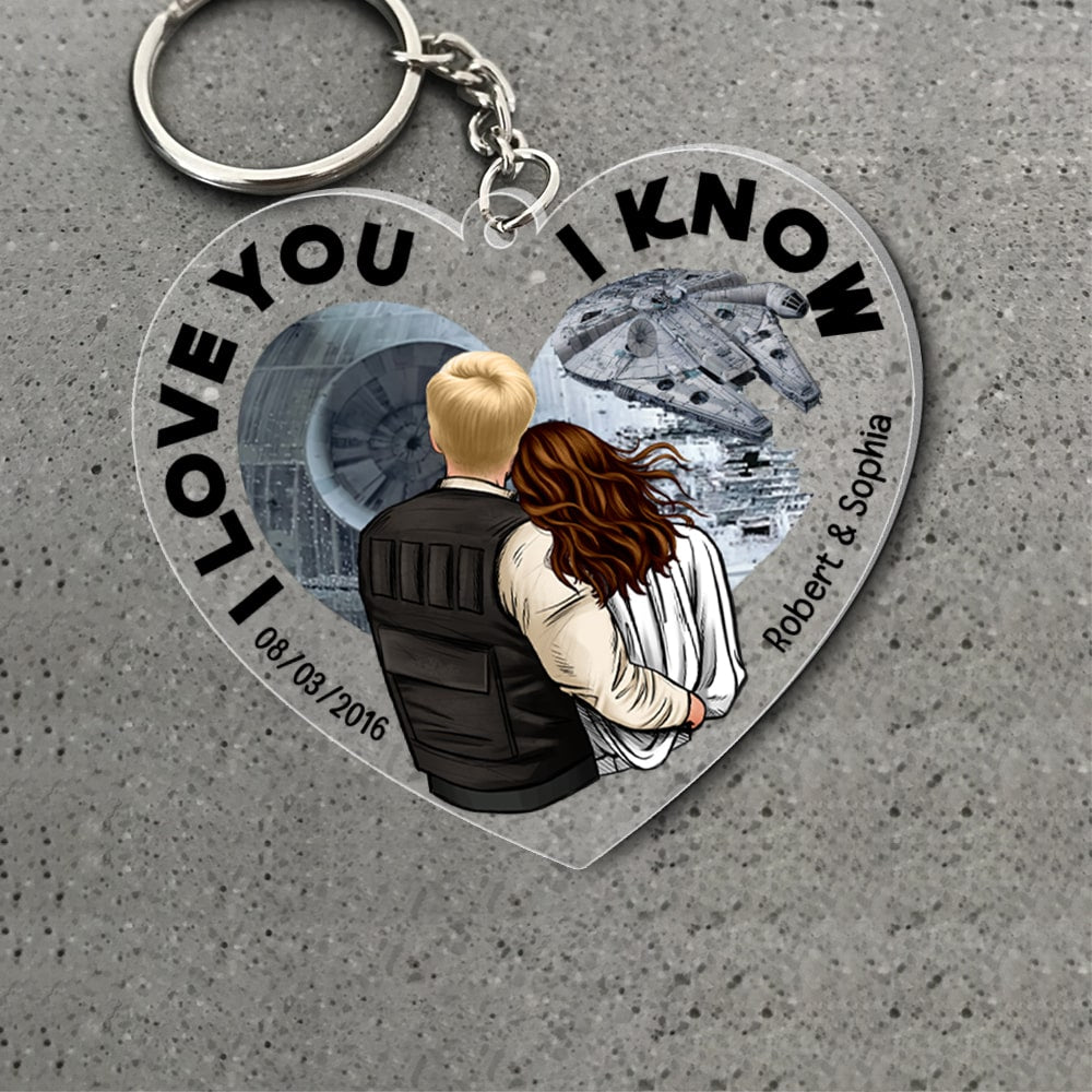 Personalized Heart Acrylic Keychain Perfect Gift for Couples