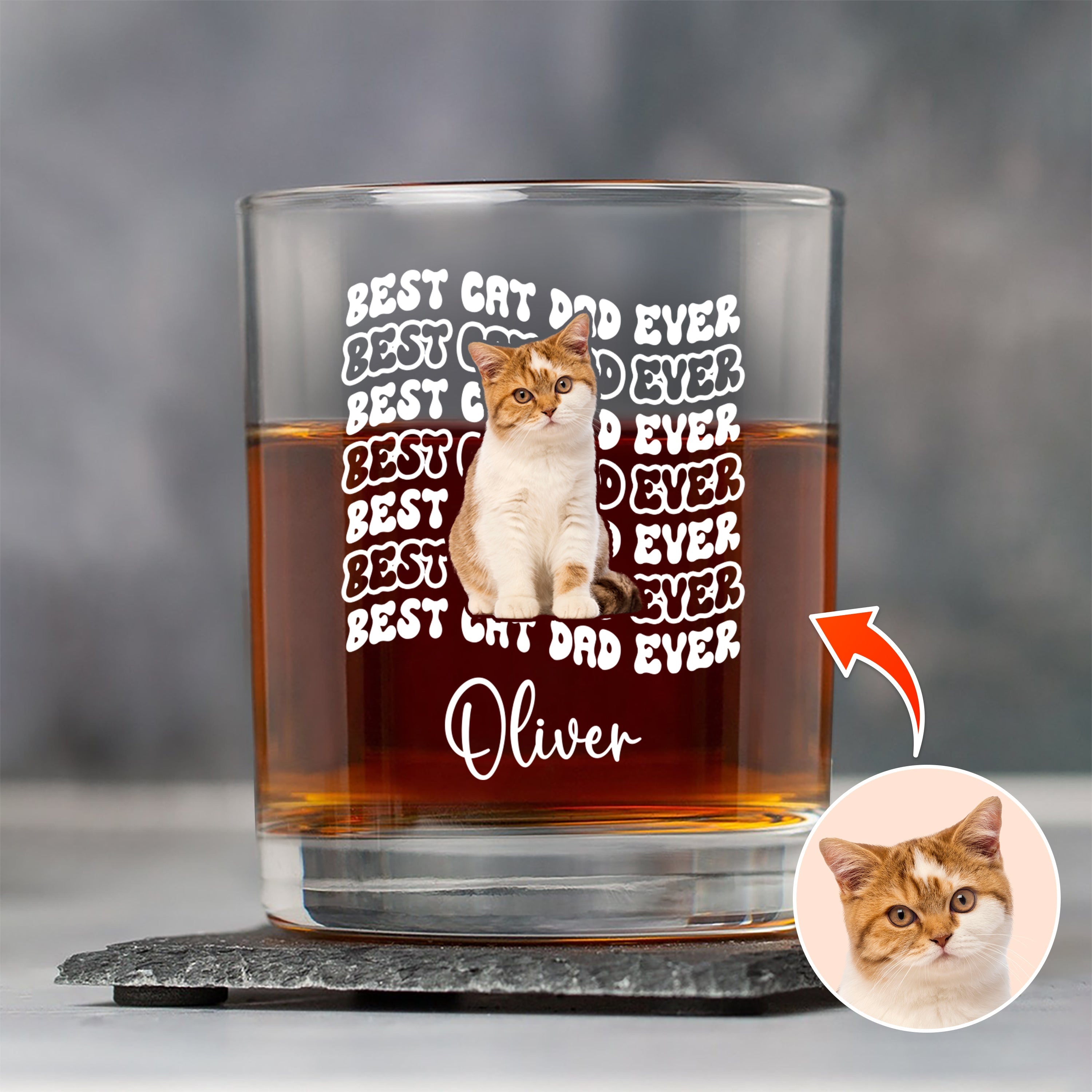 Personalized Photo Rock Glass Unique Gift for Dog Dad HN590 - Print Rock Glass Fix GradoCreations