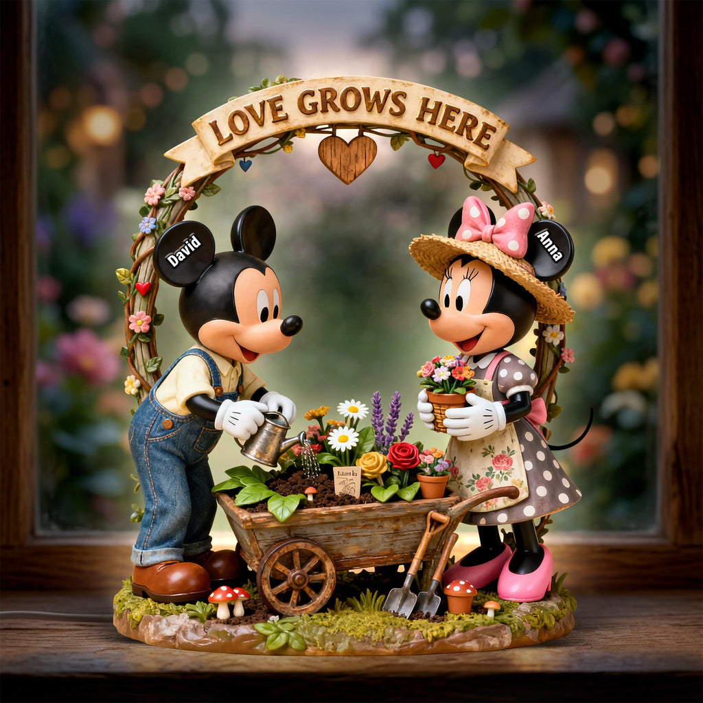 Personalized Acrylic Light Box with Garden Design for Couples | Unique Home Decor Gift
