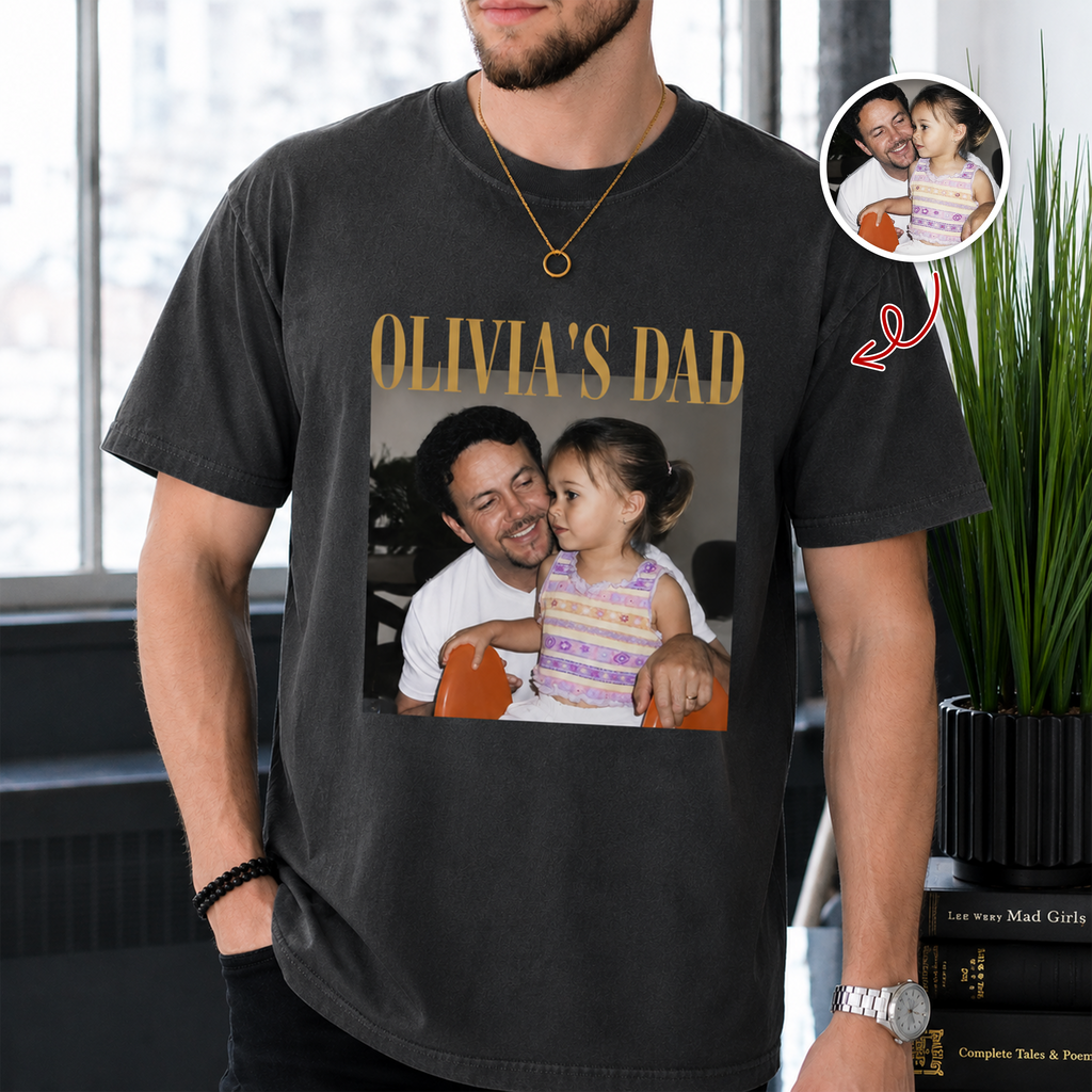Personalized Photo Comfort Shirt Custom Gift for Dad Comfort Shirt GradoCreations
