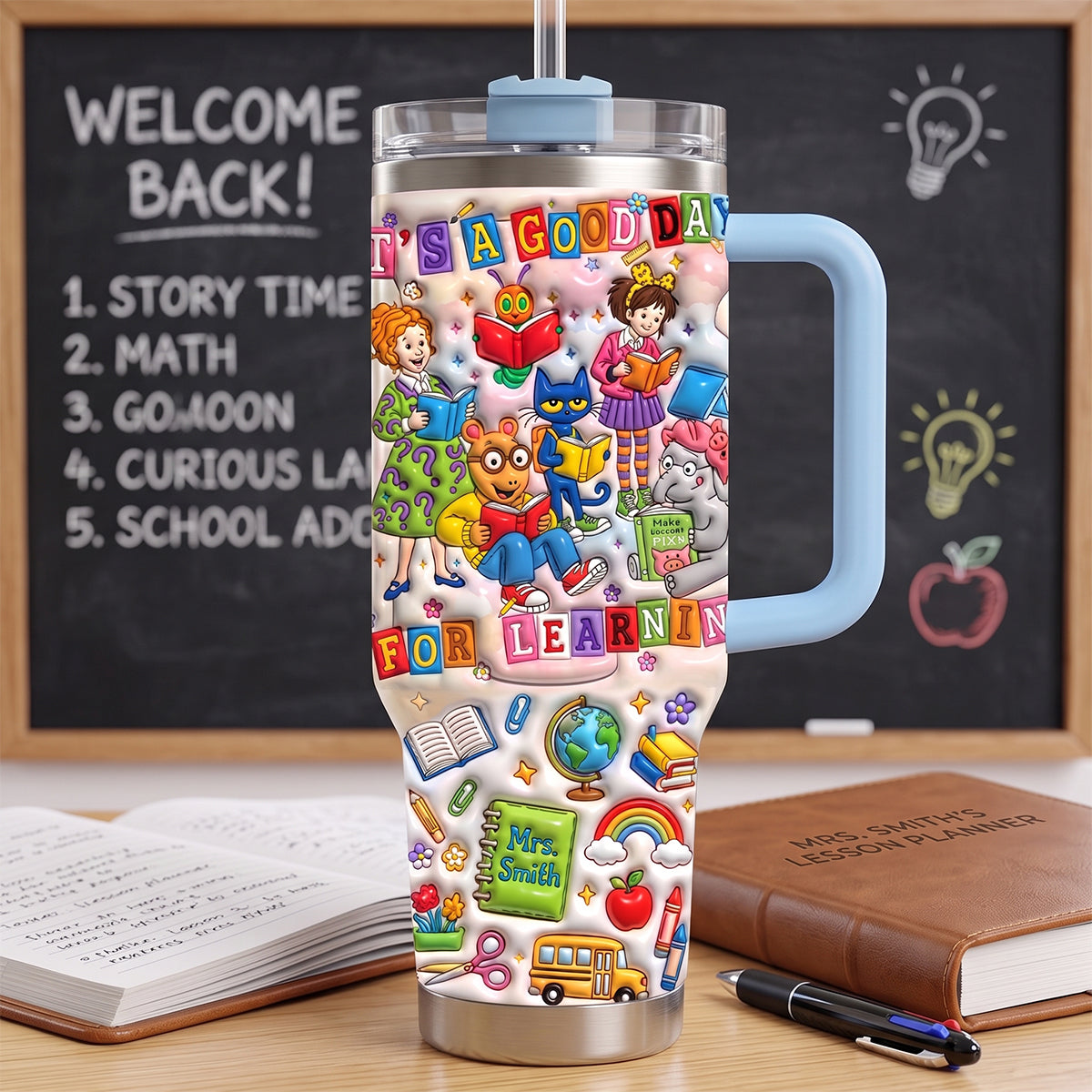 Personalized Teacher Tumbler It's A Good Day for Learning Gift Tumbler GradoCreations