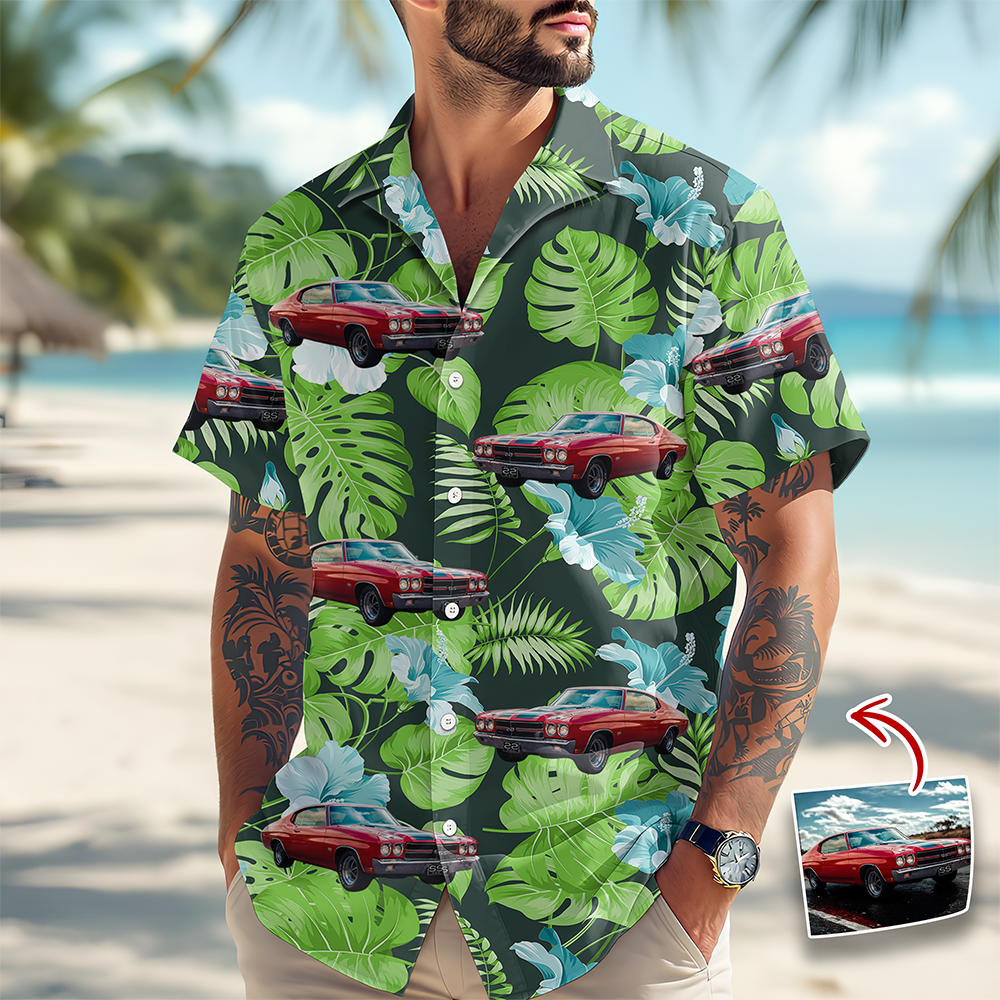 Custom Photo Hawaiian Shirt Unique Gift for Car Lovers Dad HN590 - AOP Hawai Shirt GradoCreations
