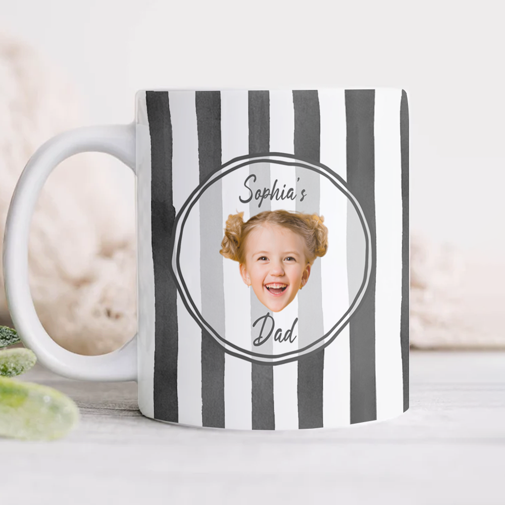 Personalized Baby Face Plaid Mug Custom Gift for Parents HN590 - edge to edge mug GradoCreations