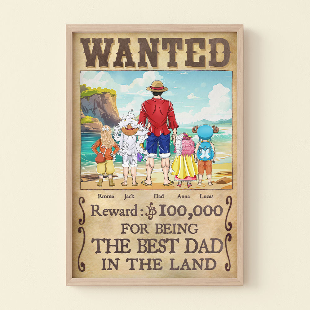 Personalized Canvas Poster Gift for Dad Best Dad in the Land