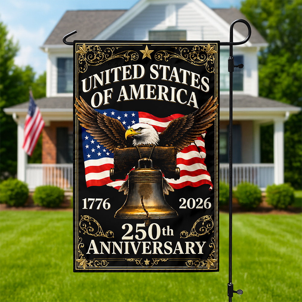 Personalized 250th Anniversary Garden Flag with Eagle Design HN590 - Garden Flag GradoCreations