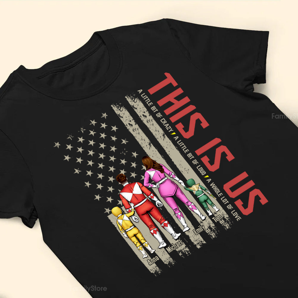 Personalized Family Power Ranger Shirt Custom Name Gift