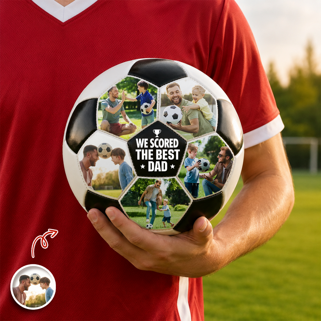 Personalized Soccer Ball Custom Photo Gift for Dad Soccer Lovers Soccer Ball GradoCreations