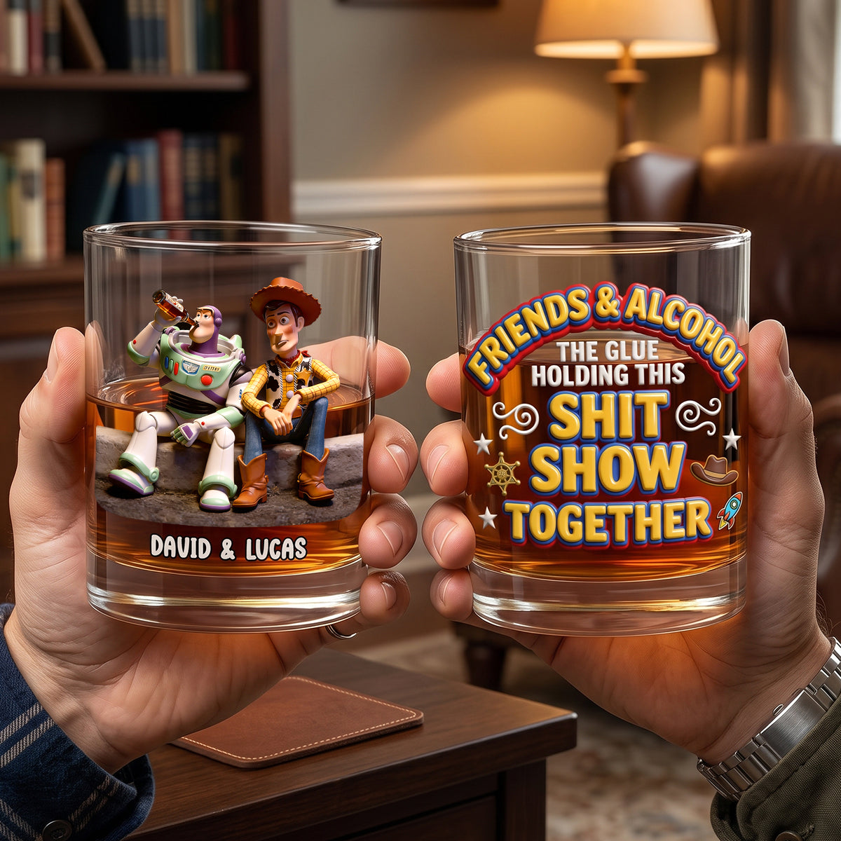 Personalized Whiskey Glass Custom Name Gift for Friends